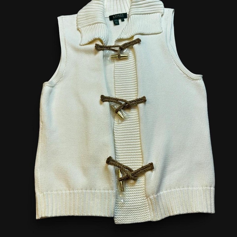 Vintage Lauren Ralph Lauren knitted cotton sweater vest size large new